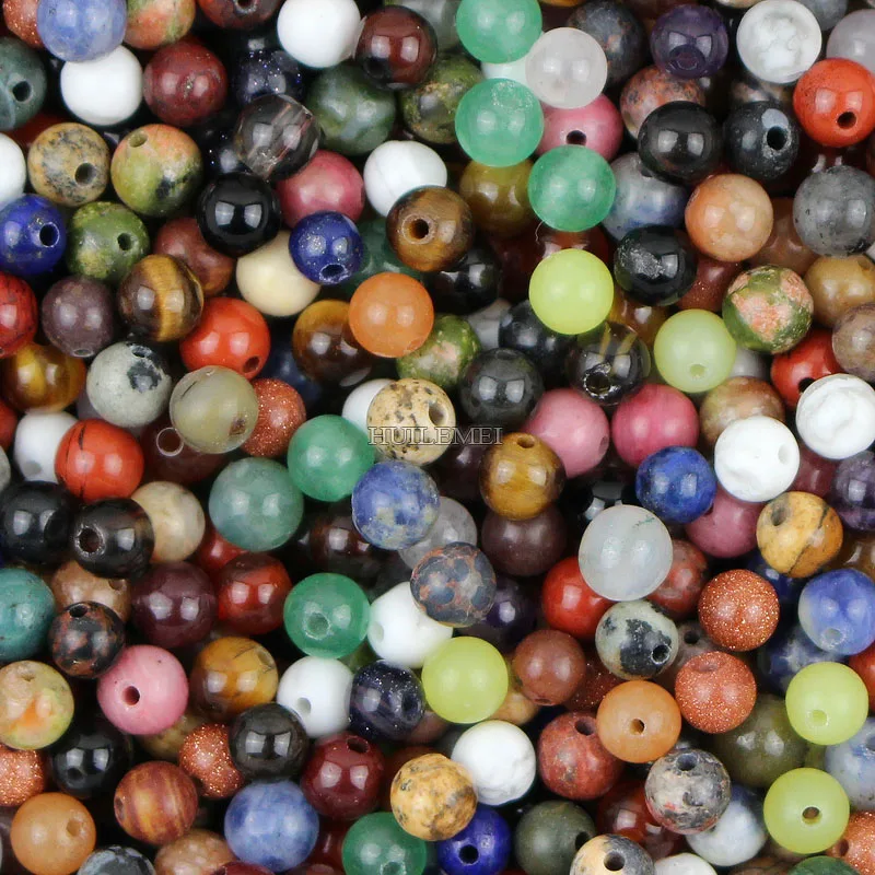 Wholesale 4 6 8 10mm Mixed Natural Stone Beads Round Loose Stone Beads For DIY Jewelry Making Bracelet Necklace Jewelry