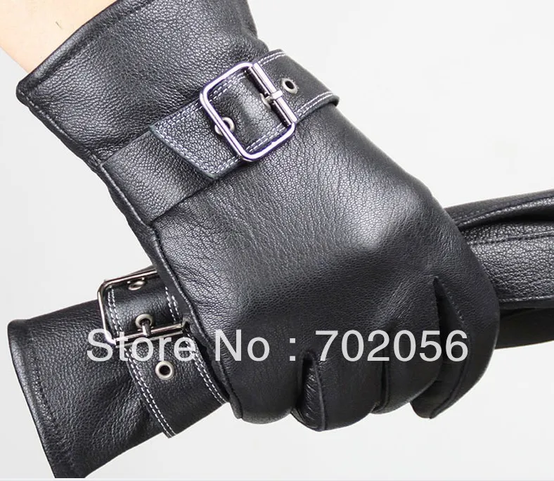 THICK WARM Mens genuine Leather gloves leather Lambskin GLOVE high quality 12pair/lot #3153