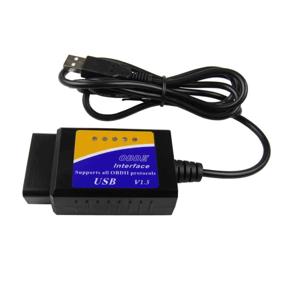 

ELM327 USB Interface V1.5 OBD2 Car Diagnostic Scanner For PC ELM 327 USB Auto Diagnostic-Tools Supports All OBDII Protocols