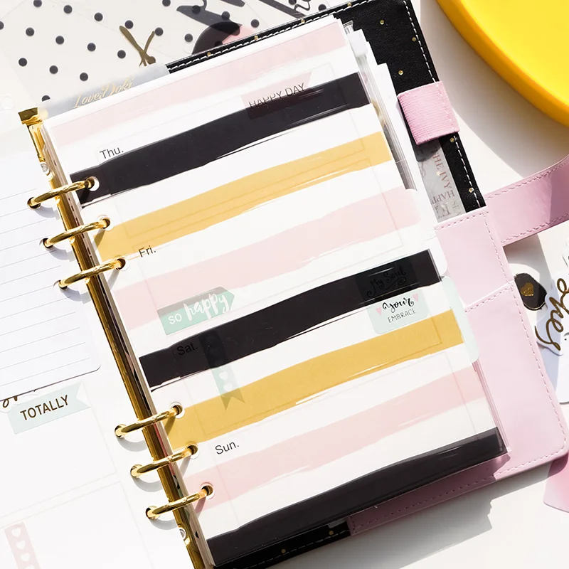 dokibook Lovedoki A5 A6 A7 Transparent dividers Gold foil printing Best Wish index page filler gold dividers hot
