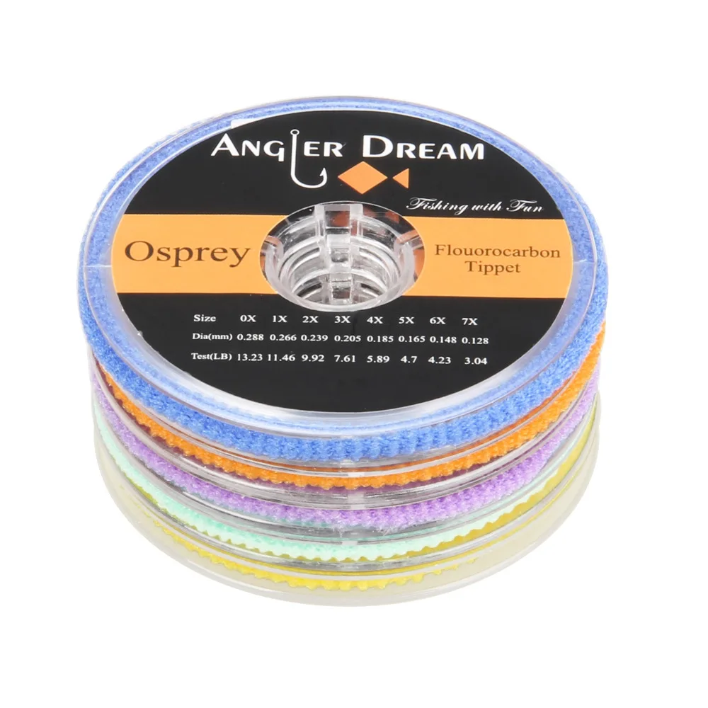 Fluorocarbon Tippet Fly Fishing Line  2 3 4 5 6X Fluorocarbon 55yds/50m Fly Fishing Tippet Line with Tippet Holder