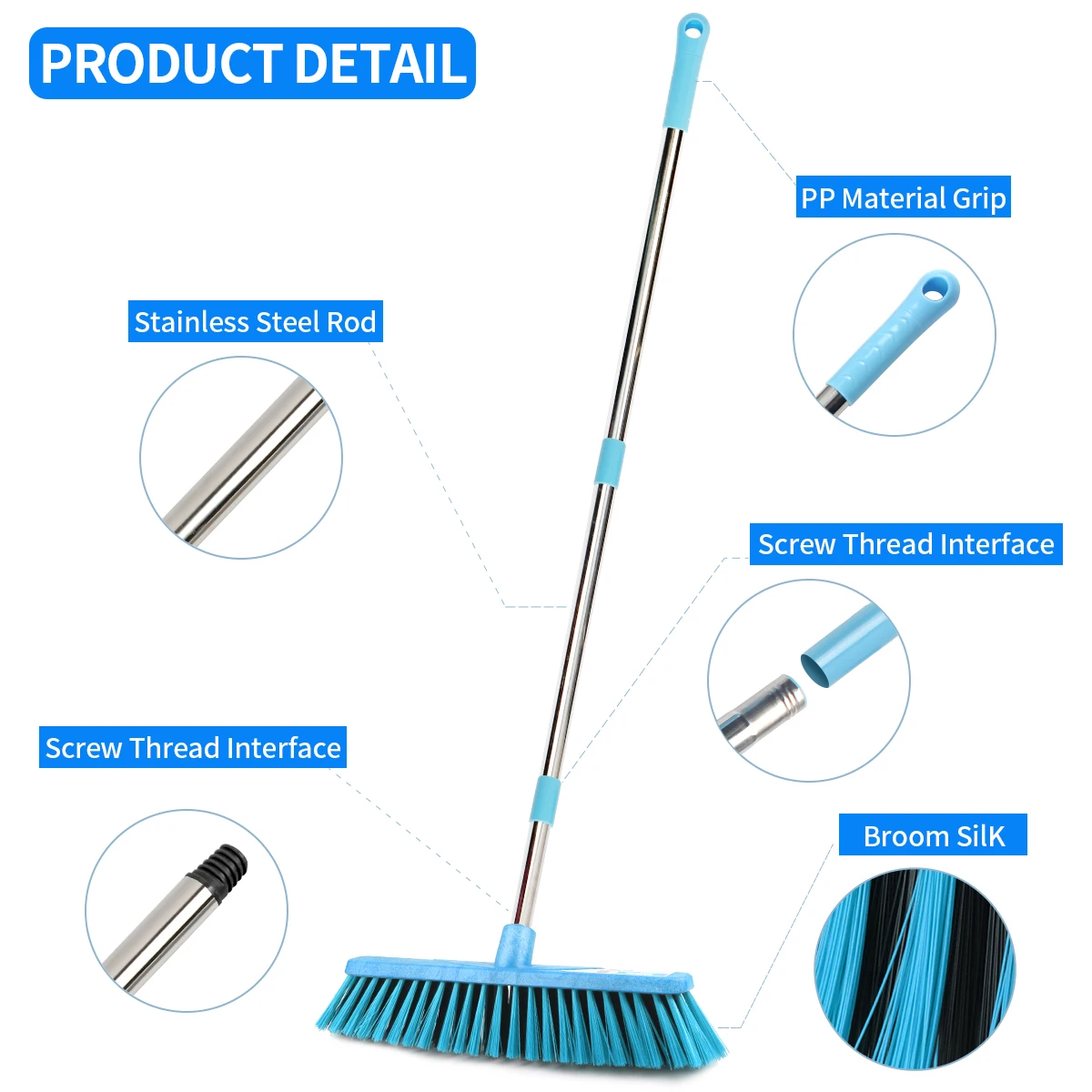 GUANYAO Large outdoor floor Scourer household cleaning floor tools Hand stainless steel brush widened Bathroom Floor cleaning