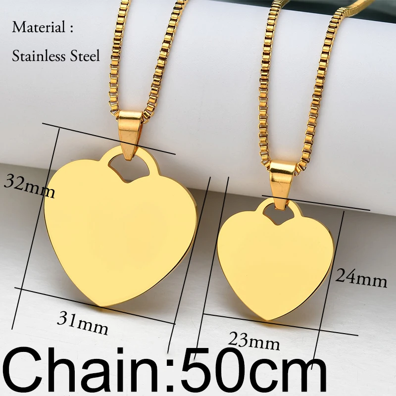 Nextvance Customized Necklaces Engrave Photo Name Necklace Stainless Steel Heart Pendant Chain Necklace Jewelry For Women ID Tag