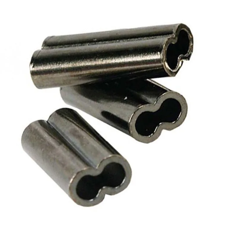 Hyaena 100Pcs crimp tube for fishing line Double Copper Tube Crimping sleeve Fishing Wire Pipe Crimp Sleeves Fishing Tackle