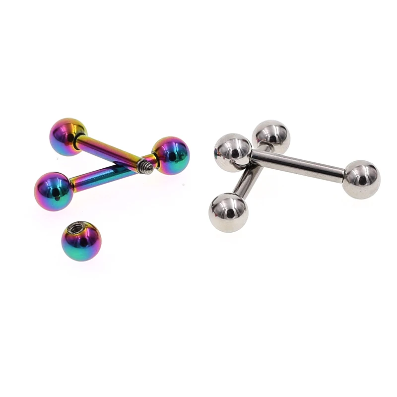 1Pc Big Size 2.0*12+5mm Straight Barbell Tongue Stud Piercing Earring 12 Gauge Tongpiercing Tongue rings Body Jewelry