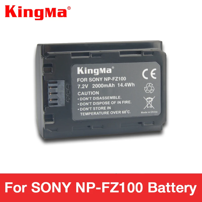 

KingMa np fz100 battery NP-FZ100 battery 2000 mAh for SONY ILCE-9 A7m3 a7r3 A9 7RM3 micro single camera