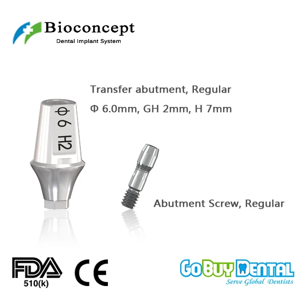 

Bioconcept BV Hex Regular transfer abutment φ6.0mm, GH 2mm, H 7mm(331370)