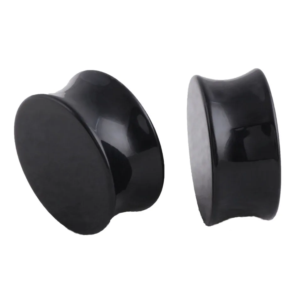 1pair White&black Acrylic Ear Plugs and Tunnels Double Flared Earring Gauges Ear Expanders Helix Piercing Body Jewelry