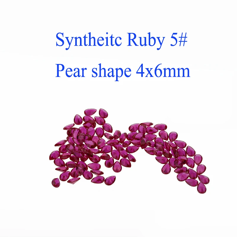Rubino artificiale rosso a forma di pera trasparente 5 #   Pietra preziosa sciolta di corindone taglio naturale di colore - Gioielli
