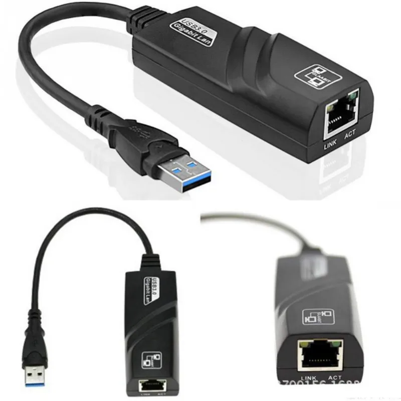 Adaptador de red Ethernet para PC, tarjeta de red con cable USB 3,0 a RJ45 Gigabit Ethernet LAN (10/100/1000) Mbps, venta al por mayor