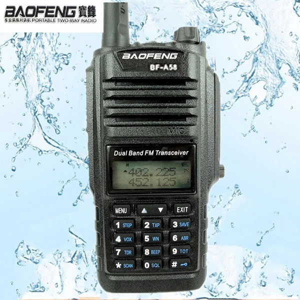 2024 NEW Professional Walkie Talkie Waterproof BAOFENG BF-A58 With SOS FM Radio Station CB Ham Radio Two Way Dual Band Vhf Uhf