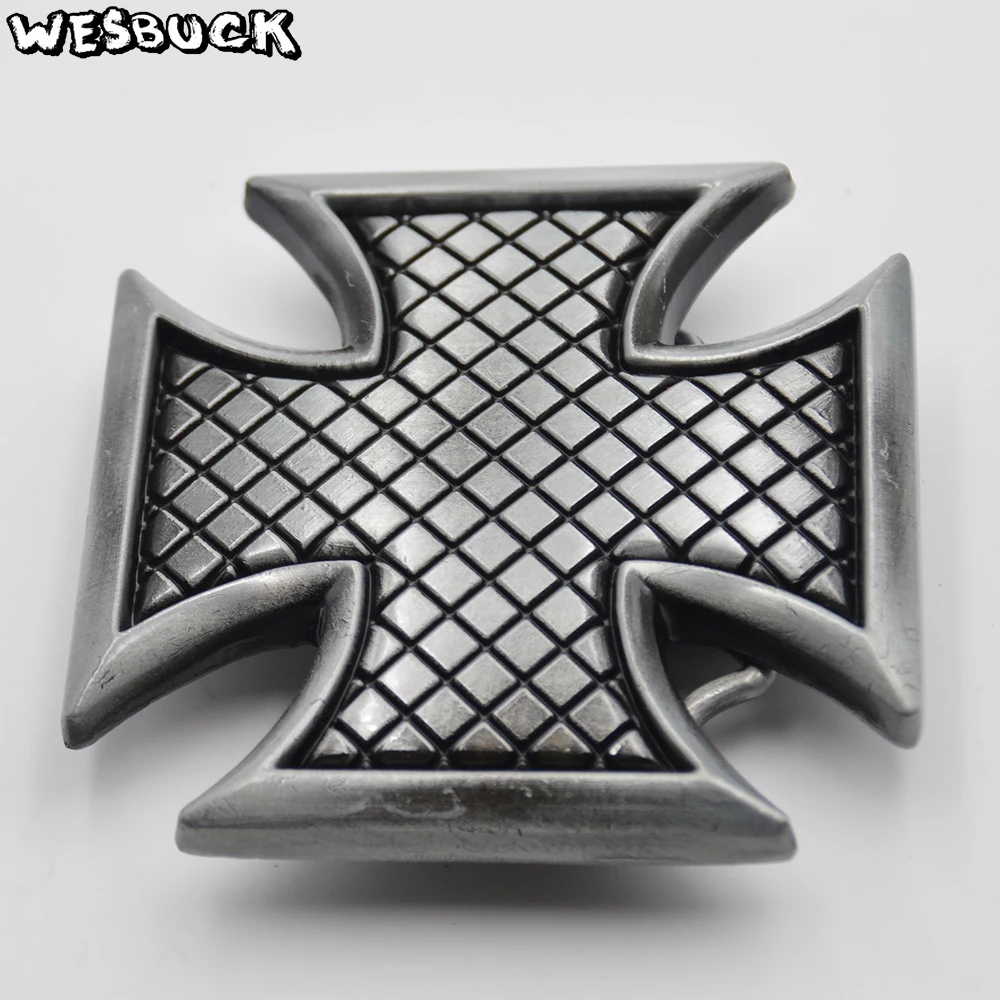 WesBuck Brand Sliver Cross Western belt buckle suitable for 4cm wideth Buckle