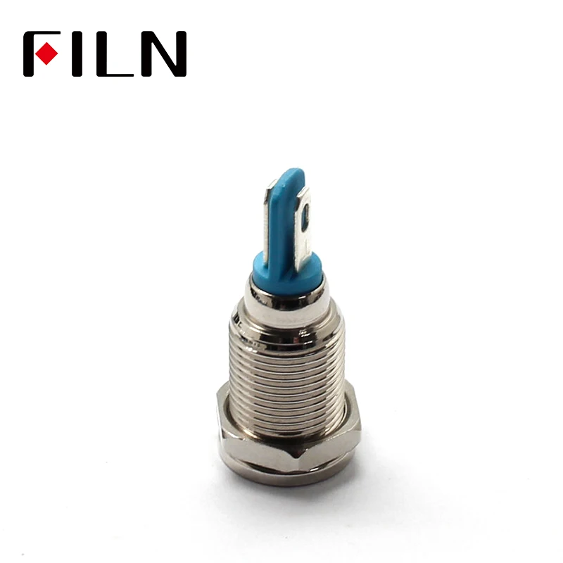 10mm LED Metal Indicator Light Waterproof IP67 Signal Lamp 12V Red Yellow Blue Green White Pilot Seal