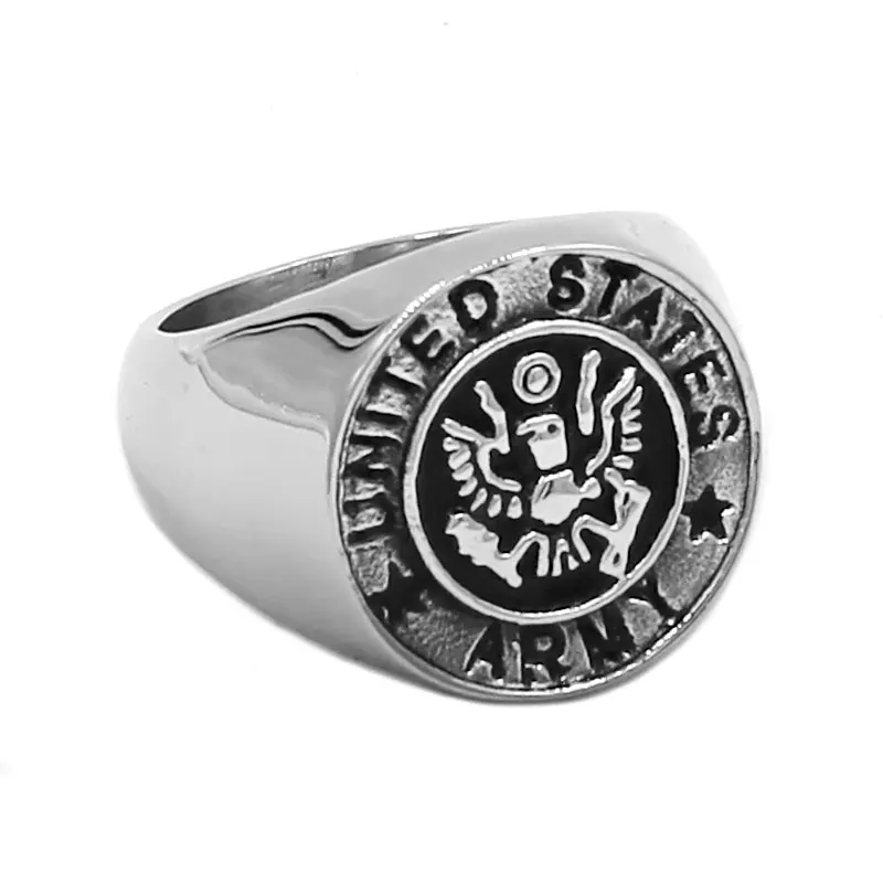 United States Marine Corps Army Air Force Navy Ring Stainless Steel Jewelry Military Ring Biker Mens Ring SWR0757A