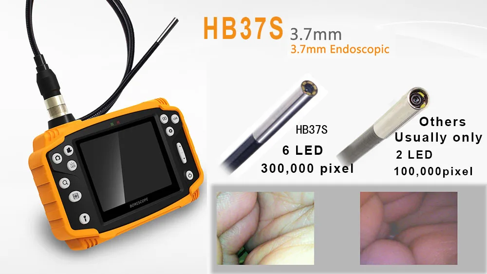 SmartFly HB37S 3.7mm 1 Meter 3.5 "LCD Endoscoop Borescope Snake Inspectie DVR Voertuig Inspectie Pijplijn