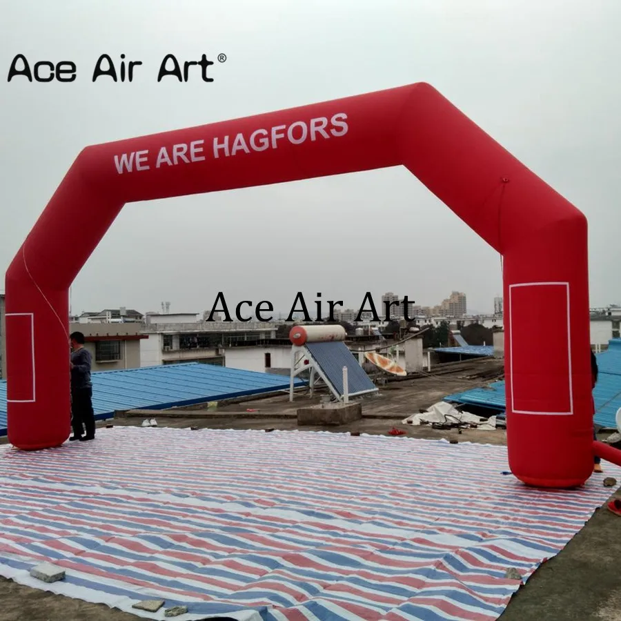 

Full Red Inflatable Arch Advertising Event Ceremory Entrance Decorative Archway with Removable Sticker/Banners by Ace Air Art