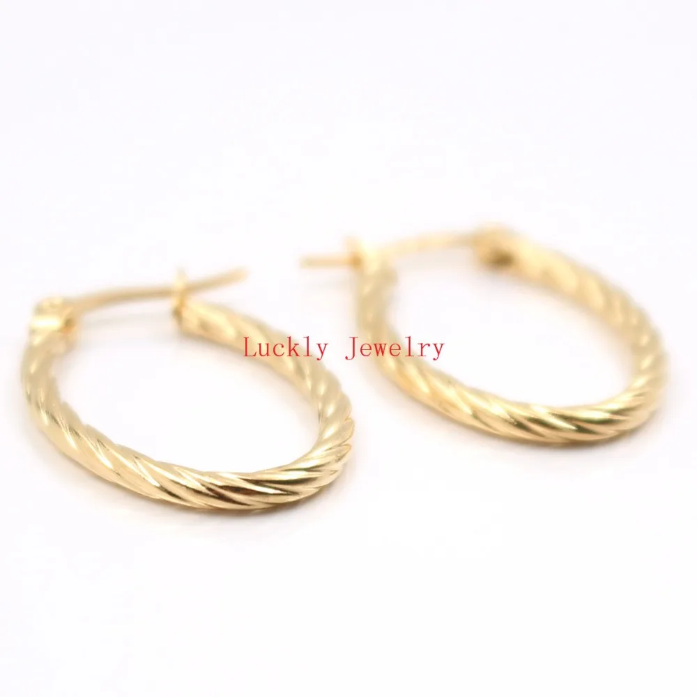 5pair lot Stainless Steel Small 16*26mm Oval shape Cable Wire Hoop Earring Girls Women Fashion jewelry