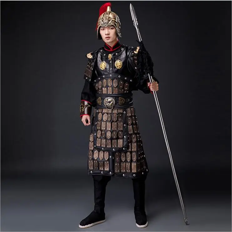 

Movie TV Antique General Armored Outfit Soldier Costume Warrior Uniform helmet Garment Theatre Group Performed Costume Armor