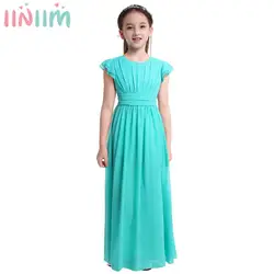 iiniim Girls Flower Tutu Dress Flutter Sleeves Princess Dresses Bridesmaid Summer Birthday Party Dress Children's Clothing