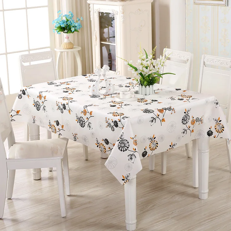 NIOBOMO Dinner Tablecloth Simple Pastoral Flower PVC Table Cloth for Home Table Cover waterproof oilproof