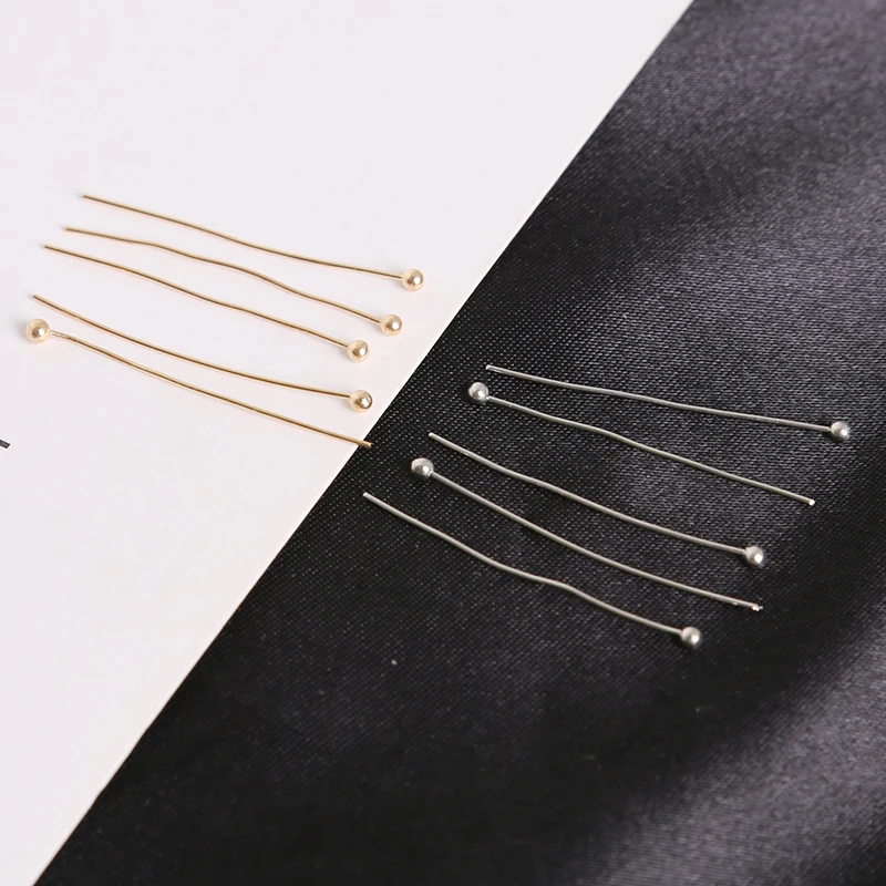 

50-100Pcs/Lot Copper Head Pins Beads T-pins for DIY Beads Pearls Jewelry Making Accessories Earring Findings Supplies