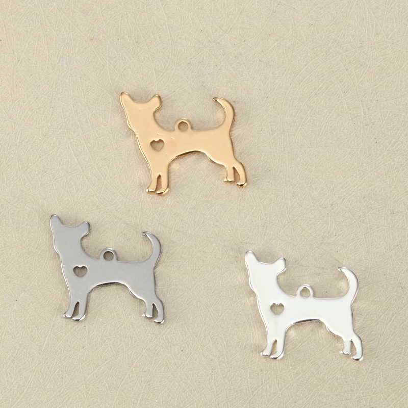 10pcs/lot stainless steel variety of dog Charms for Jewelry DIY Making gold Bullfighting Mastiff pendant for bracelet jewelry