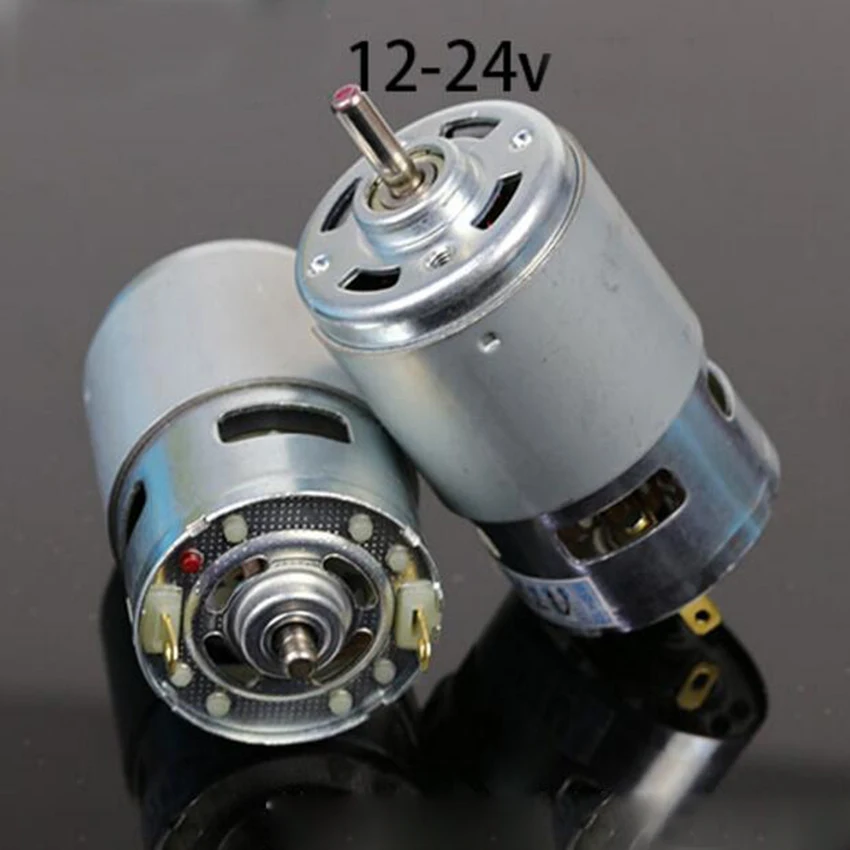 775 DC Electric spindle Motor For Drill 12 24V 288W Brush motors lawn mower motor with two ball bearing Rated Electric grinder