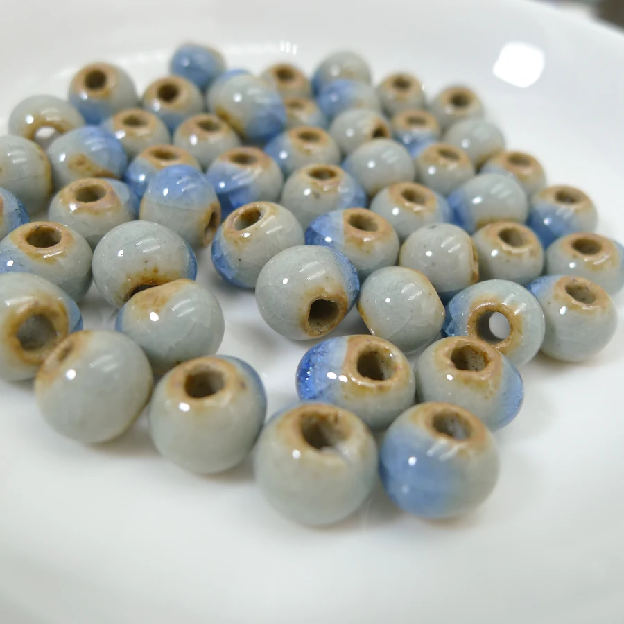 8# 100pcs China Ceramic Beads  Ceramics China Procelain Bead For Jewelry Making 8mm  Beads #A410B