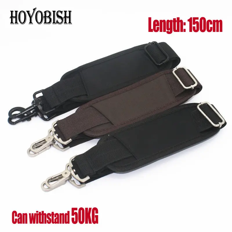 HOYOBISH Black Nylon Bag Strap For Men Bags Strong Shoulder Strap Men Briefcase Laptop Bag Belt Length 150CM Bag Accessory OH201