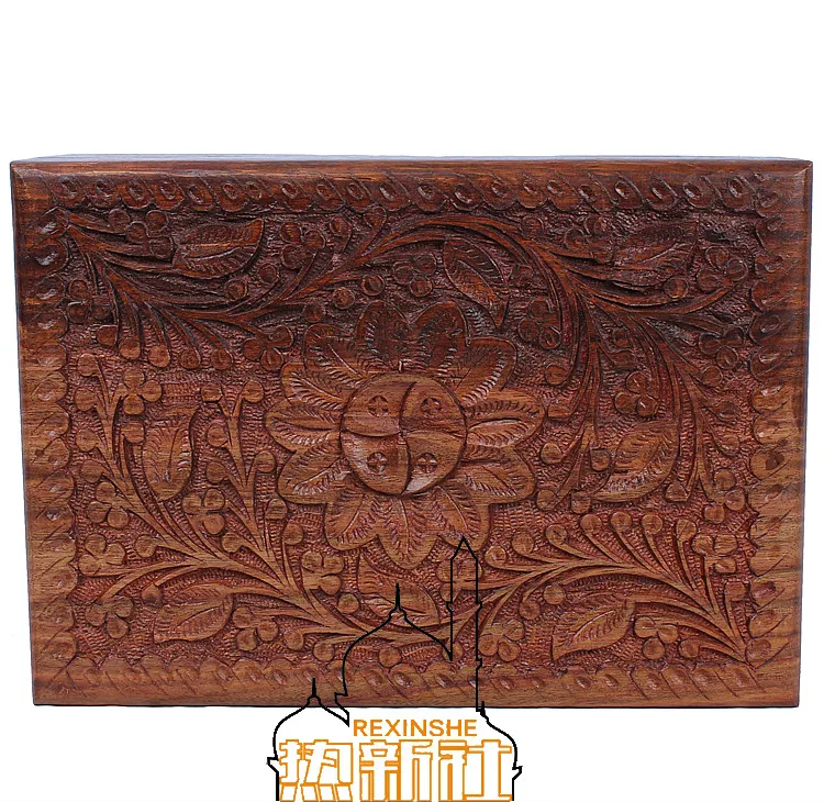 Pakistan hand carved antique jewelry box jewelry box jewelry box Carved Walnut costume props box