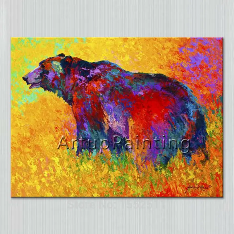 

Bear Oil painting On Canvas Wall Picture Paintings For Living Room Wall Art Canvas plattle knife modern abstract hand painted