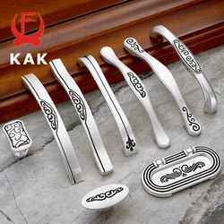 KAK Modern Slotted Solid  Zinc Alloy Handles 96mm 128mm Kitchen Cabinet Handles Cupboard Drawer Knobs Pulls Furniture Hardware