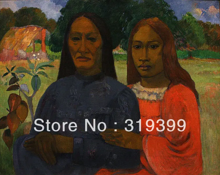 

Paul Gauguin Landscape Oil Painting Reproduction on Linen cavasTwo women, Free Shipping,high Quality,100% handmade