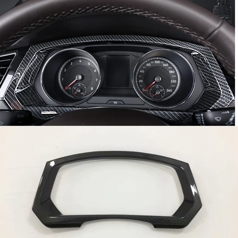 For Volkswagen Tiguan L TiguanL MK2 2017 2018 2019 carbon fiber garnish detector trim dashboard meter Instrument Panel frame