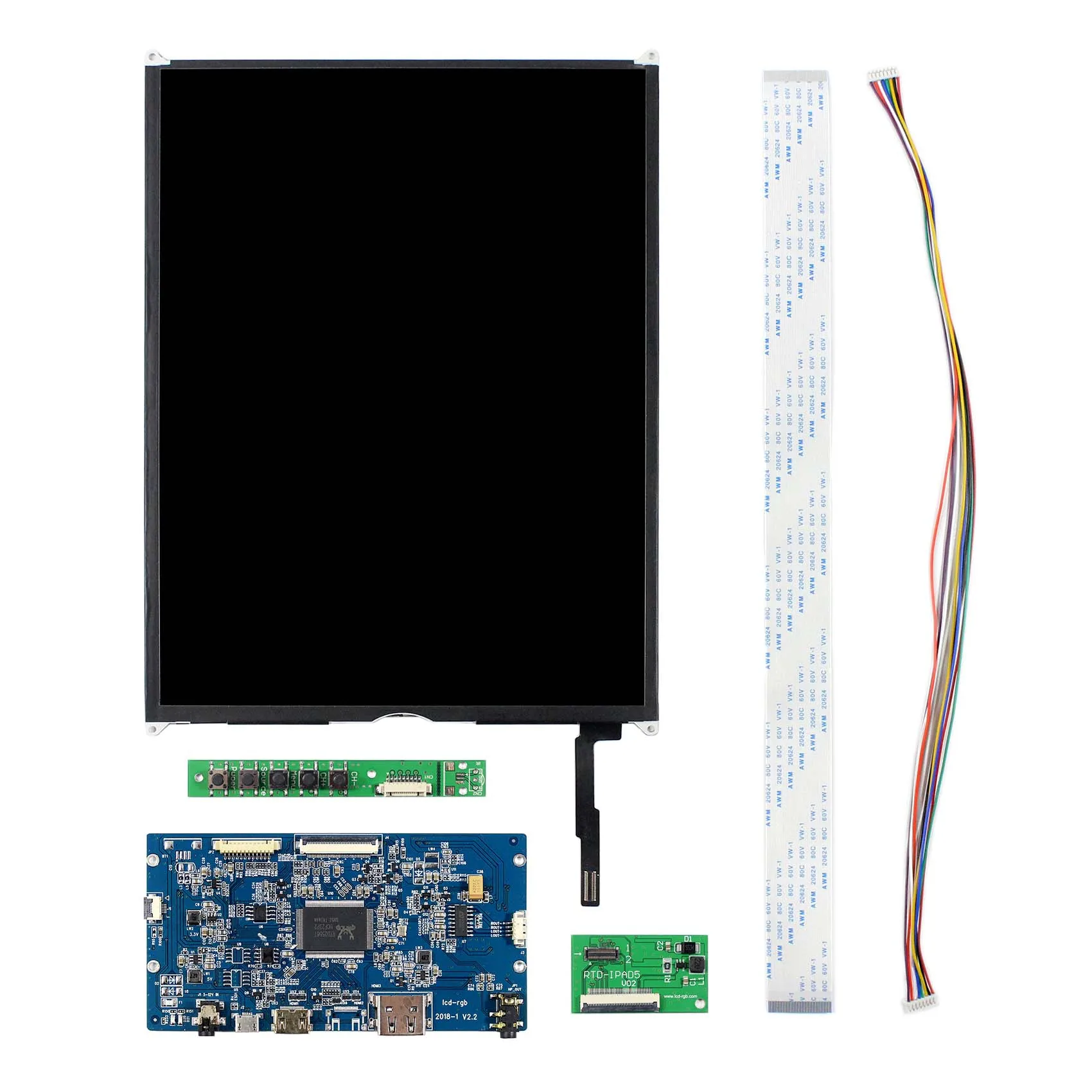 9.7inch IPS LCD Screen LTL097QL02 LP097QX2 1536X2048 for IPAD-5 Display With HD MI LCD Driver Board 