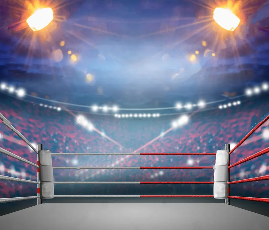 Boxing Ring with Illumination By Spotlights Background Vinyl cloth High quality Computer print wall backdrop