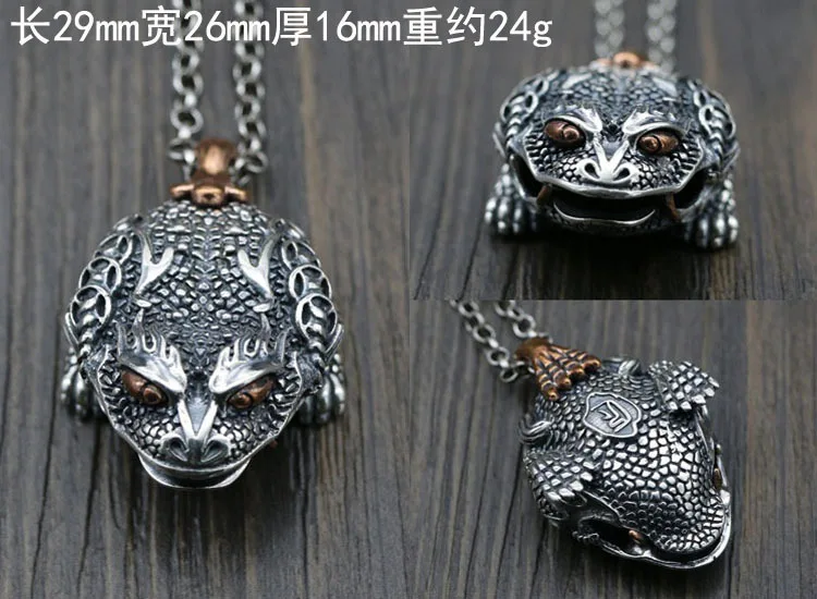 Thai silver money chanchu sterling silver xiezi necklace pendant