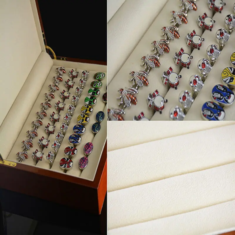 Imagem -02 - Painted Wooden Gift Box Luxury Cufflinks Box Autêntico 20 Pares de Capacidade 240x180x55 mm Alta Qualidade