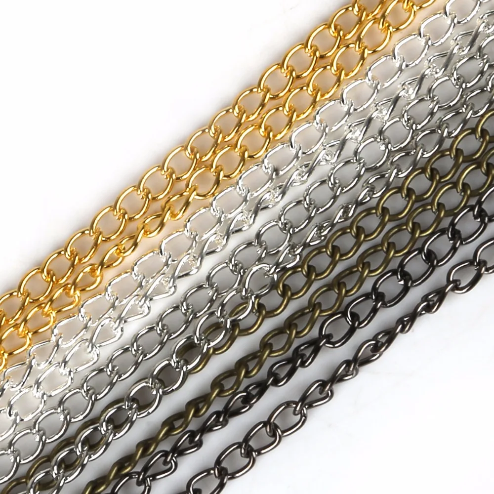 5 Meter Gold/Bronze Plated Necklace Chain For Jewelry Making Findings DIY Necklace Chains Materials Handmade Supplies