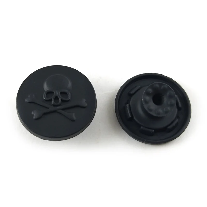 Danger Skull Head Bones Mark Metal Jeans Buttons, Black Denim Jacket, 20mm, 200 sets/lot,