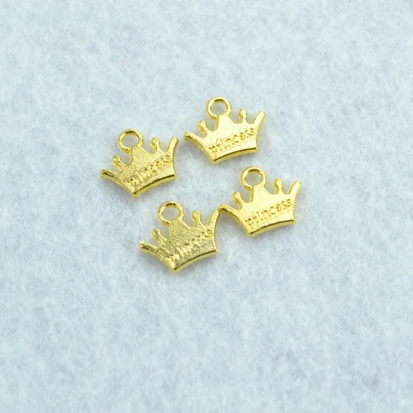 50pcs  Gold color crown Charms Necklace Pendant Bracelet Jewelry Making Handmade Crafts diy Supplies 13*10mm N209