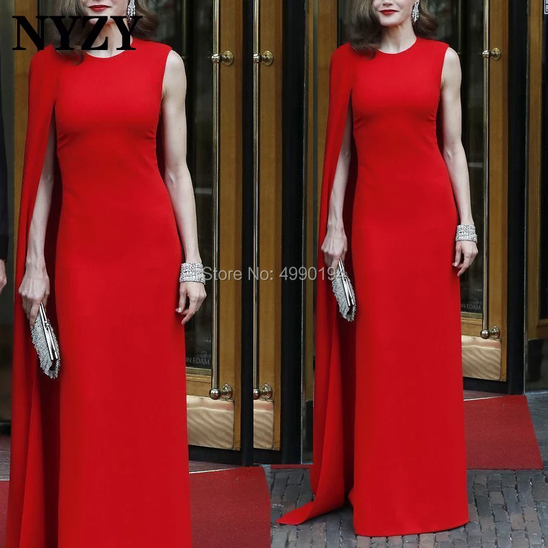 Simple One Long Sleeve Red Mother Of The Bride Dresses 2019 NYZY M187 Red Carpet Celebrity Dresses abiti da cerimonia da sera