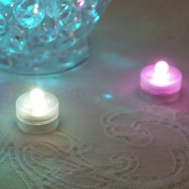 

Kitosun 120pcs 3CM Mini LED Waterproof Tea Light for Wedding Centerpiece Under Vase Decoration Lighting