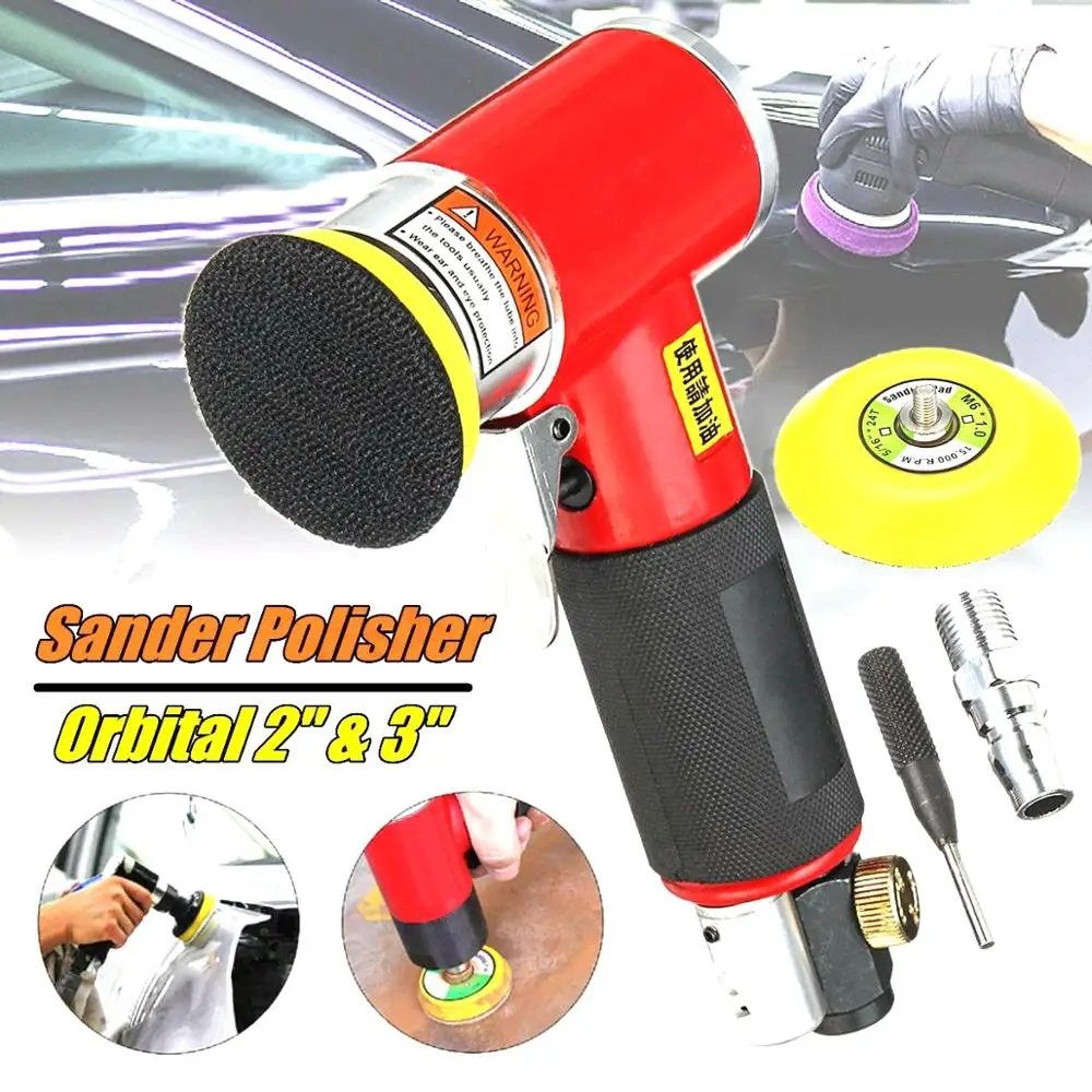 2inch 3inch Mini Air Sander Kit Pad Eccentric Orbital Dual Action Pneumatic Polisher Polishing Buffing Tools For Auto Body