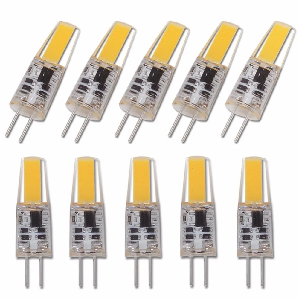 10pcs LED G4 Lamp Bulb AC DC Dimmable 12V 220V 6W COB SMD LED Lighting Replace Halogen Spotlight Chandelier