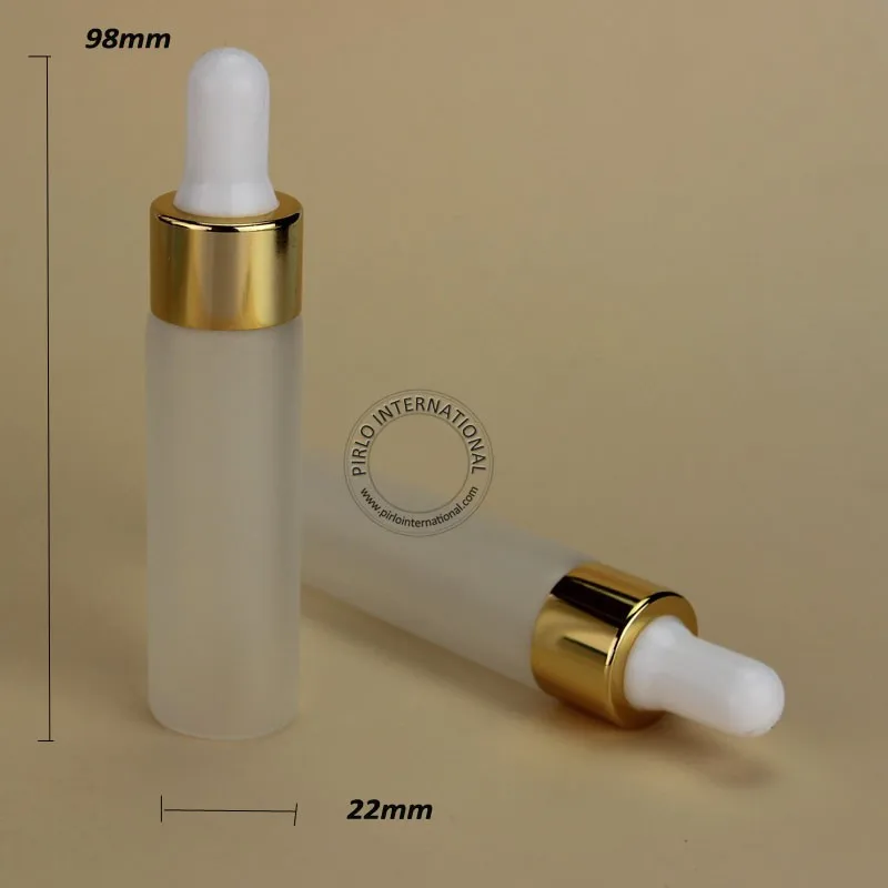 Promotion 15ml Frosted Essential Oil Bottle 15g Glass Perfume Sampling Vial With Drop Gold Lid Refillbale