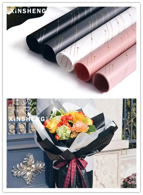 

10pcs/lot Flower Packaging Paper Hot Stamping Packaging Material Bouquet Florist Supplies Gift Wrapping Paper