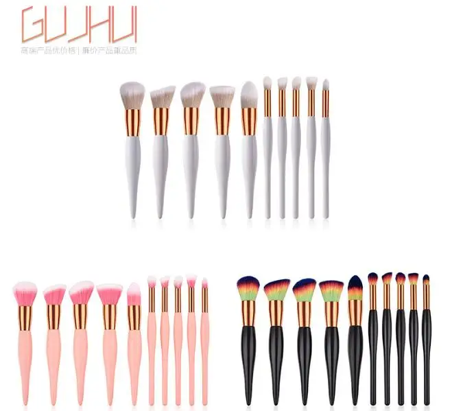 

10pcs/set Professional Makeup Brush Minimalist Nordic Style Beauty Brush Powder Small Belly Eyeshadow Brush Cosmetic Kit