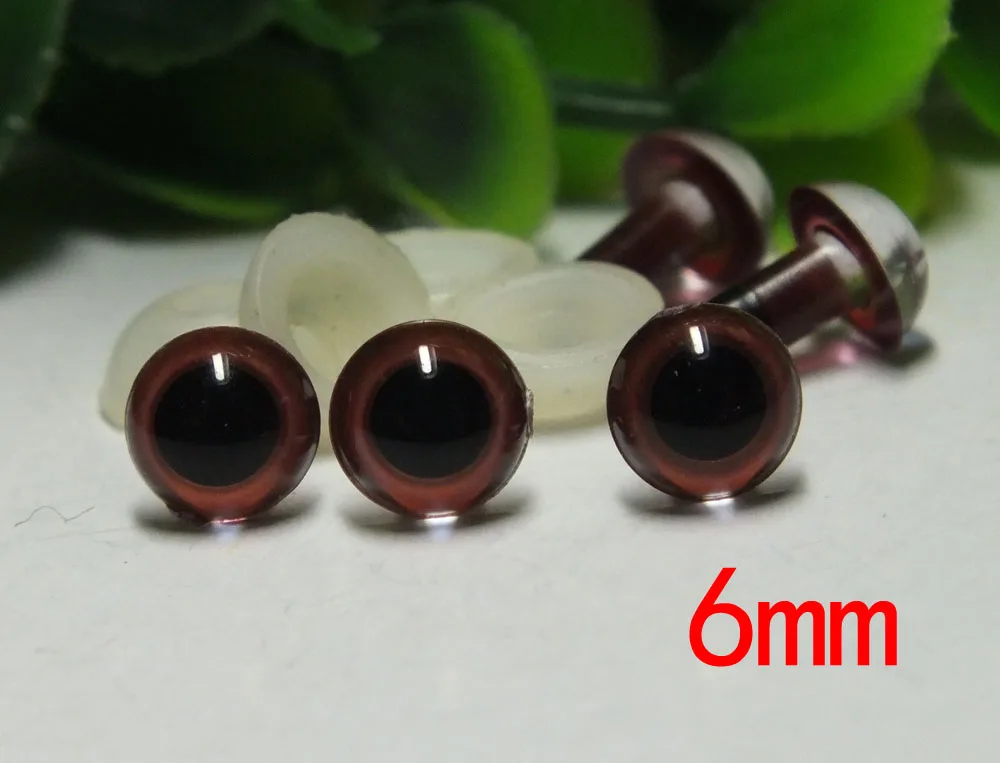 100pcs -6mm Safety Eyes Plastic Eyes Animal Eyes Bear Eyes