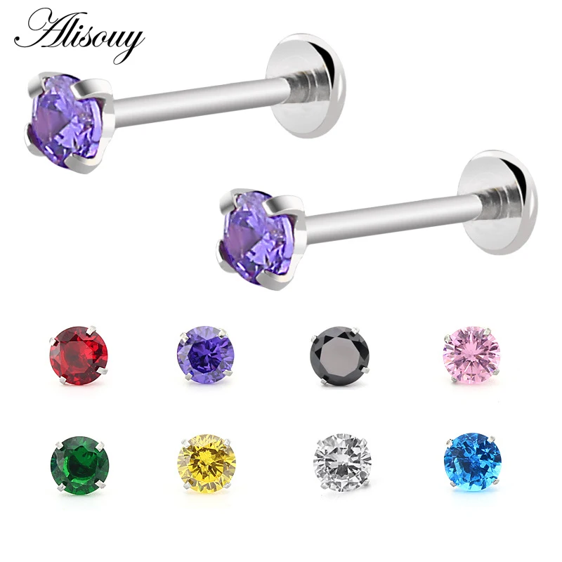 Alisouy 1pc 16G Surgical Steel Eyebrow Ring Earring Tragus Cartliage Piercings Segment Ring Lip Labret Tongue Piercing Jewelry